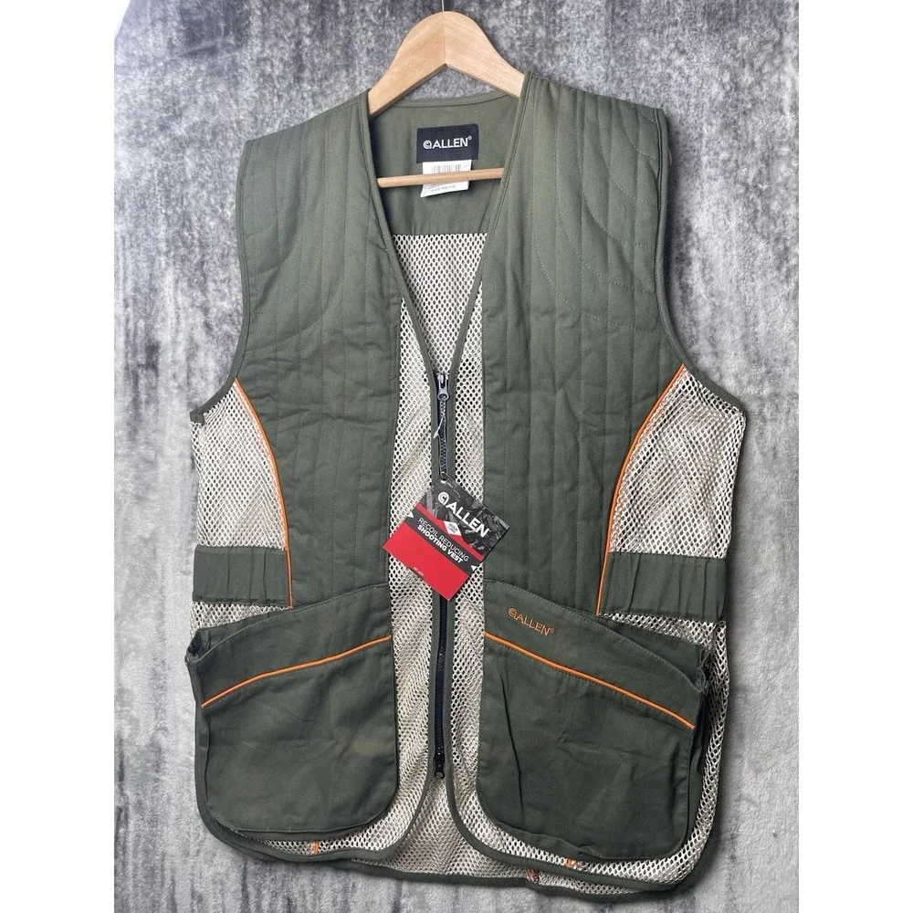 Allen Company Ace Range Shooting Zip Mesh Green Vest Men's Size M/L Gel Pad